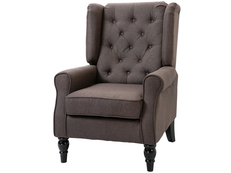  Fauteuil de salon capitonné aosenyunzhou assise large pieds en bois marron 74 x 86 x 102 cm T1003-01-12390 - Conforama C