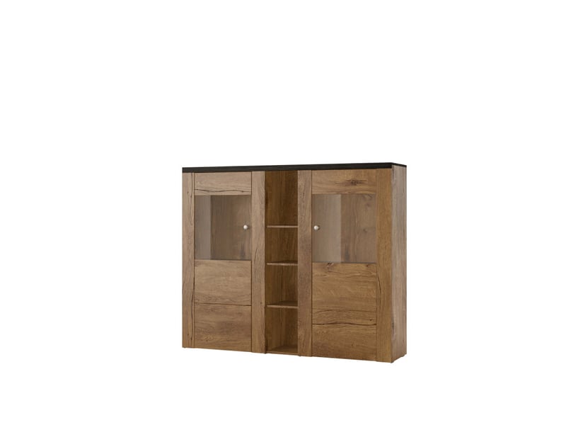  Vitrine voltia avec 2 portes - 155cm - noir bois VOLTIA - Conforama A