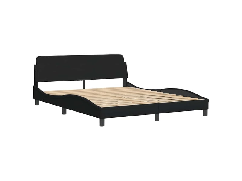  Lit double- lit adulte -  cadre de lit dover noir 160x200 cm tissu  - Conforama B