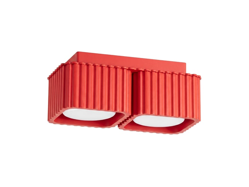  Plafonnier riff 2 rouge gx53 aluminium moderne 8x20.5x10cm SL.3089 - Conforama A
