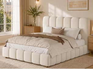 Lit coffre 140x190 cm <strong>SEYAKANY</strong> <strong></strong> coloris beige