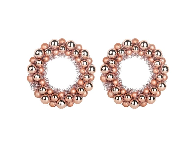  Couronnes de boules de noël 2 pcs rose doré 33 x 33 x 7 cm  - Conforama A