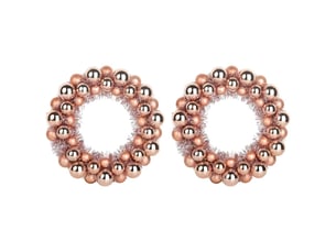 Couronnes de boules de noël 2 pcs rose doré 33 x 33 x 7 cm