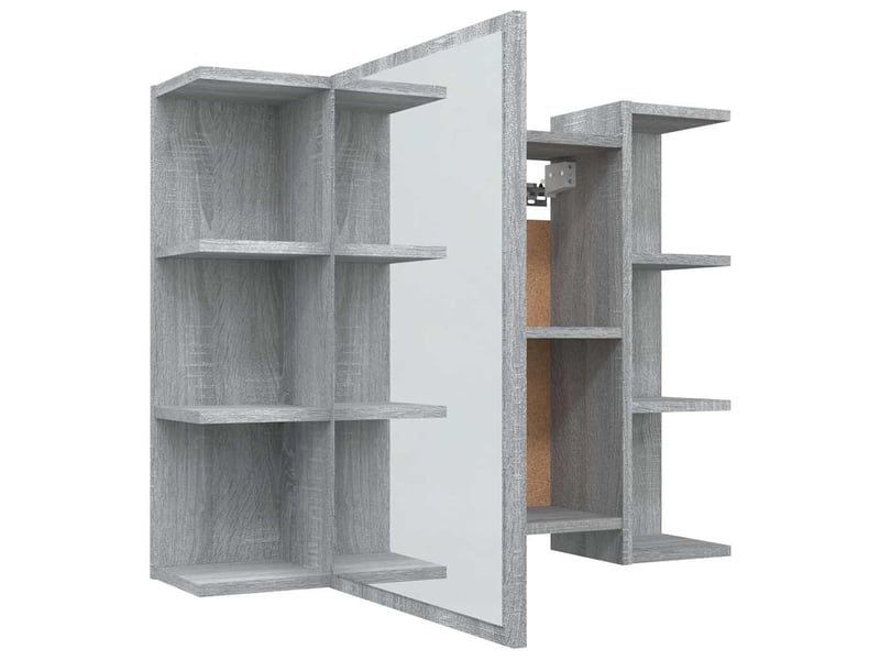  Armoire à miroir de salle de bain sonoma gris 80x20.5x64cm bois  - Conforama E