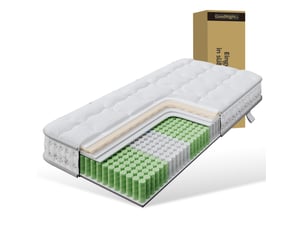 Matelas 90x190 cm FLORAGRACE Ressorts ensachés + mousse soutien Medium épaisseur 15 cm