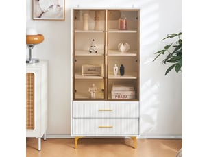 Vitrine coloris blanc 3 étagère(s) HAUSS SPOLE - 70 cmx150 cm