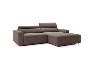 Selsey fando - canapé d'angle - 252 cm - tissu tressé brun clair - côté droit