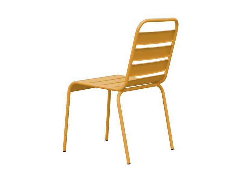  Lot de 4 chaises de jardin en métal moutarde - baca  - Conforama D