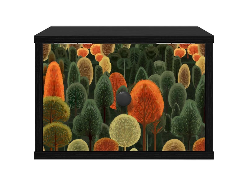  Table de chevet - cabinet de chevet - table de nuit mural zaandam 2 pc chêne noir 36 x 33 x 25 cm  - Conforama D