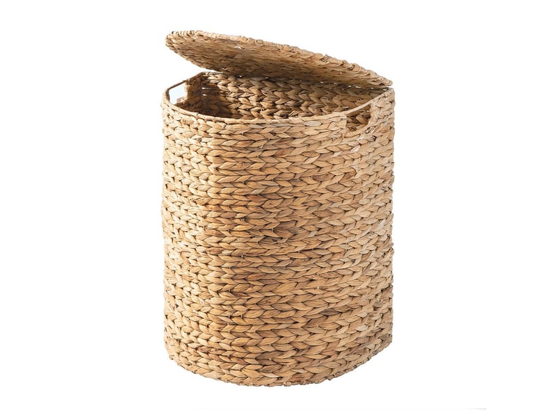  Panier à linge demi-lune en jacinthe d'eau avec couvercle l45 cm - nila  - Conforama A