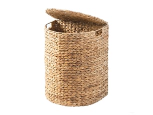 Panier à linge demi-lune en jacinthe d'eau avec couvercle l45 cm - nila