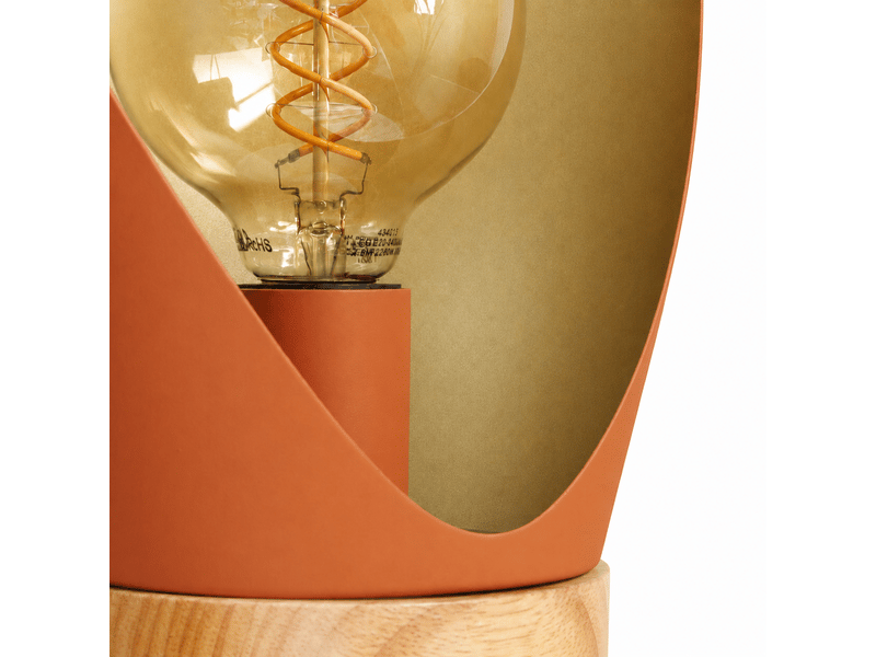  Lampe à poser en métal terracotta et bois h44 cm-spoon Spoon - Conforama E