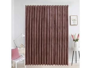 Rideau occultant, rideau black-out avec crochets velours rose antique 290x245 cm cf43966