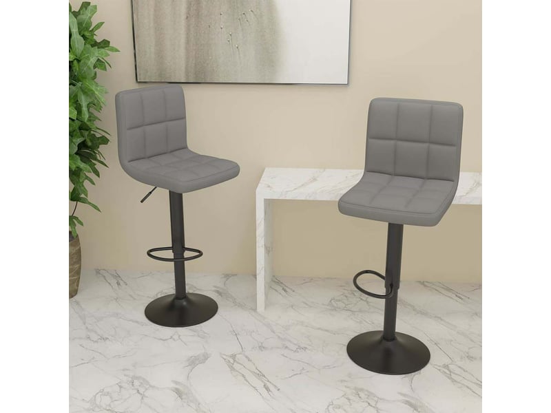  Lot de 2 tabouret de bar, chaise de bar gris clair tissu shl90208  - Conforama B