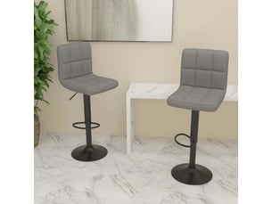 Lot de 2 tabouret de bar, chaise de bar gris clair tissu shl90208
