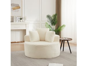 Fauteuil fixe <strong>MODENVIE</strong> <strong></strong> Velours côtelé beige vendu A l'unité