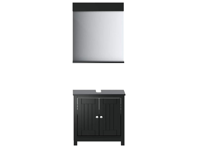 Ensembles de salle de bain, meubles de salle de bain 2 pcs berg noir bois de pin massif cf64766 - Conforama A