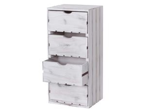 Commode hwc-c62, 4 tiroirs, 70x32x26cm - blanc shabby
