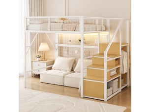 Lit mezzanine 140x200 cm VIVRYN   coloris blanc