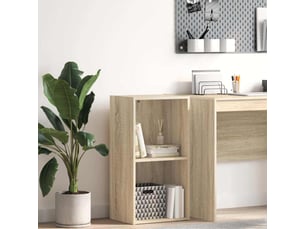 Bibliothèque à 2 niveaux, meuble de rangement bureau chêne sonoma bois d’ingénierie