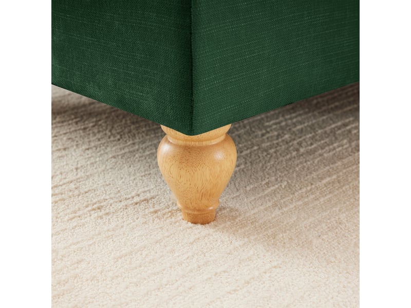  Fauteuil avec pouf dossier segmenté et jupe à volants amovible  - coussin mobile chenille vert  - Conforama E
