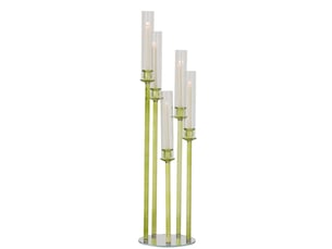 Chandelier 5 tiges en cristal wendy 120cm vert
