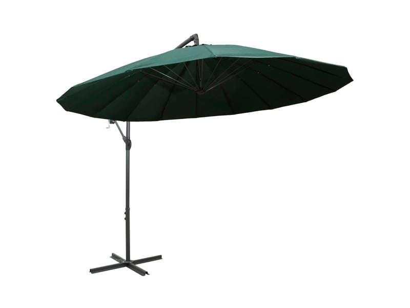  Parasol de jardin suspendu avec poteau en aluminium vert 3 m  - Conforama B