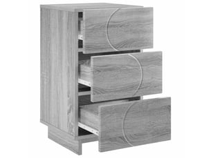 Table de chevet - cabinet de chevet - table de nuit 2 pièces gris sonoma 33,5 x 34,5 x 60 cm
