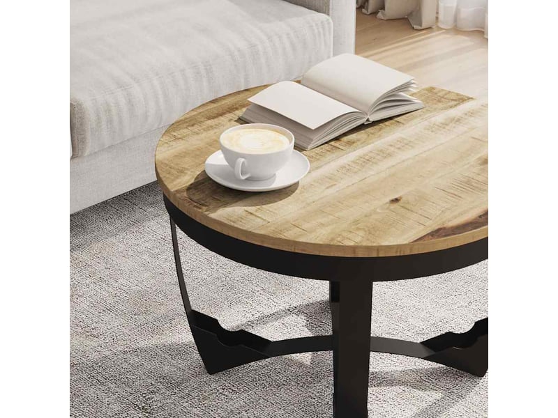  Table basse | table d'appoint salon bois de manguier brut 60x40 cm  - Conforama D