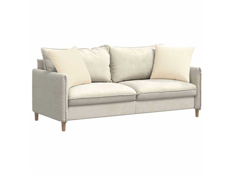Lot de 2 coussins de canapé, coussins décoratifs crème 50 x 50 cm cf59046 - Conforama C