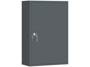 Armoire à pharmacie murale, meuble de salle de bain avec 3 étagères, 2 clés, 40 x 18 x 60 cm, grise