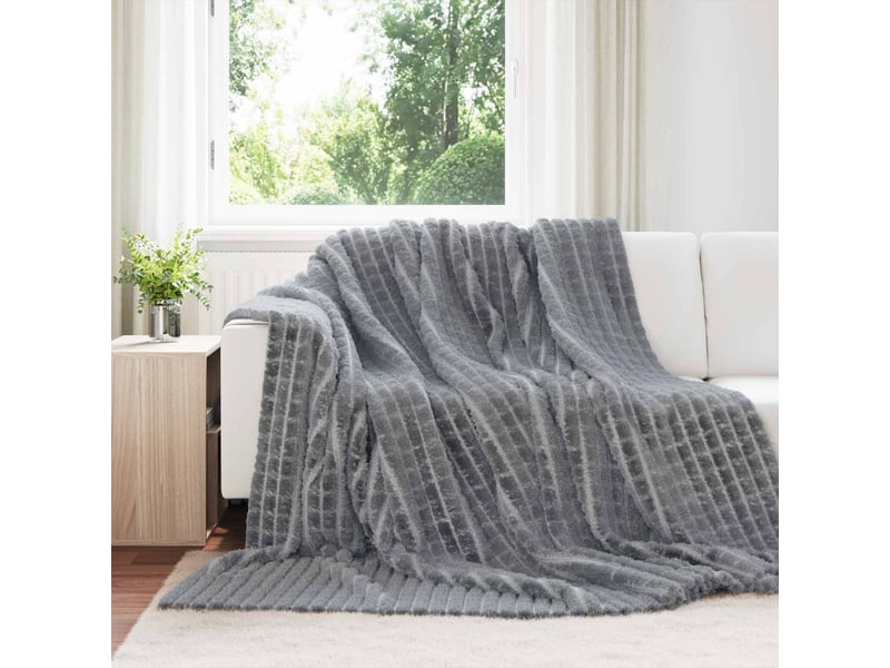  Couverture jetée de canapé 6 pcs gris foncé 240x220 cm 9.17 kg toison  - Conforama B