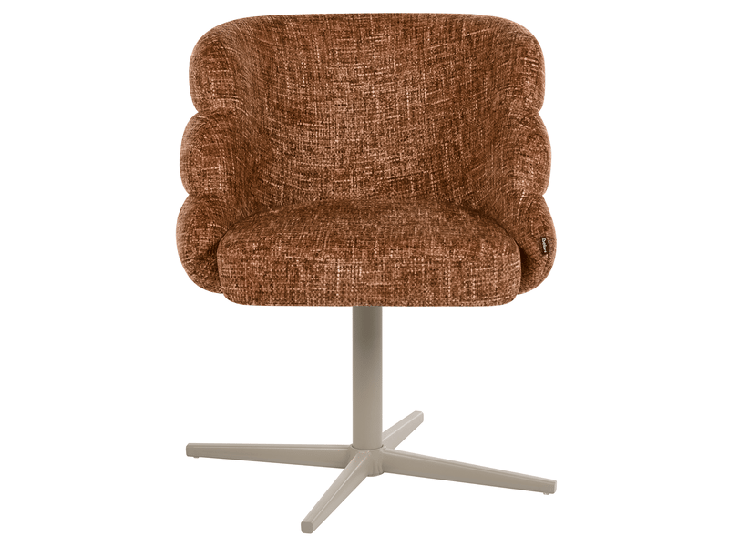 Chaise de salle à manger youngstown tissu marron doré - Conforama D