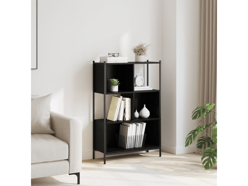  Bibliothèque, meuble de rangement salon noir 72x28x109 cm bois d'ingénierie  - Conforama C