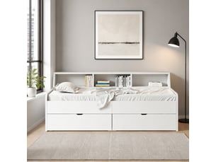 Lit simple 90x200 cm <strong>MODENUIT </strong>  <strong></strong> coloris blanc
