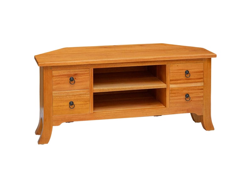  Meuble tv - banc tv - meuble de rangement naturel 100 x 40,5 x 46 cm bois de mahogany massif  - Conforama A