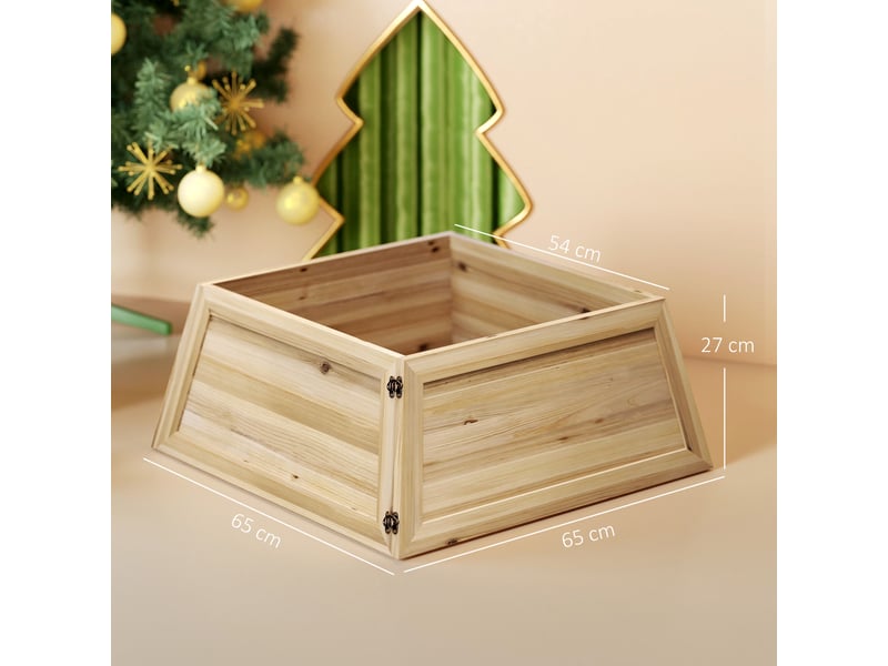  Jupe de sapin de noël 65 x 65 cm, collerette de sapin en bois de sapin naturel  - Conforama E