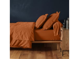 Drap housse 2 personnes 140 x 190 cm 100% coton 57 fils lina caramel bonnet 30 cm