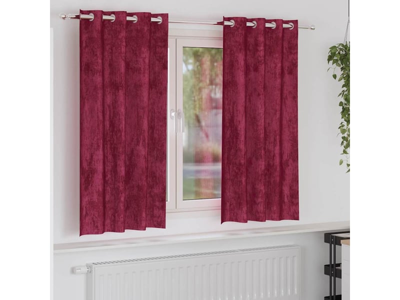  Lot de 2 rideaux en velours, rideaux de fenêtre bordeaux 175 x 140 cm velours cf44149  - Conforama B