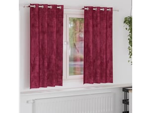 Lot de 2 rideaux en velours, rideaux de fenêtre bordeaux 175 x 140 cm velours cf44149