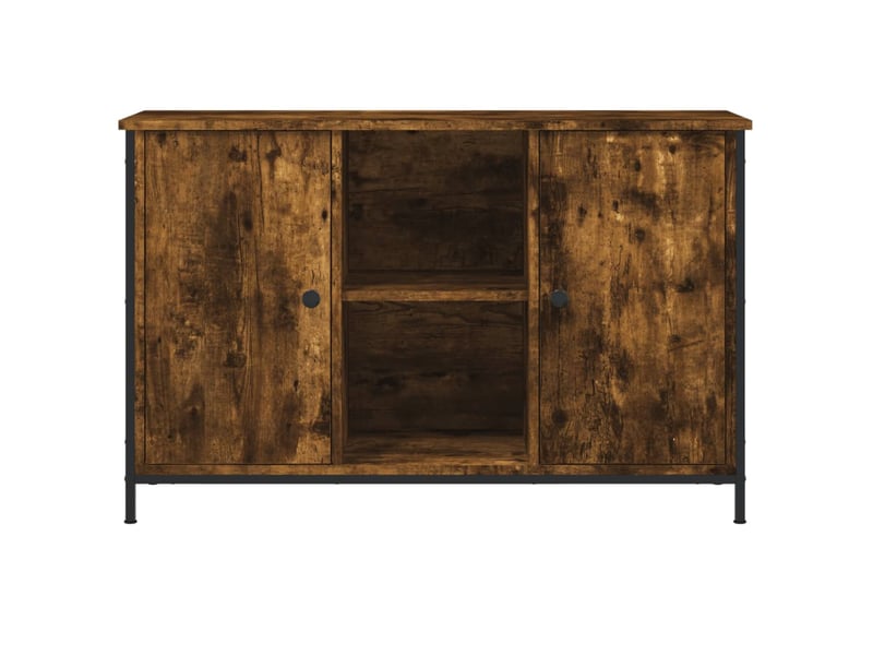  Meuble tv - banc tv - meuble de rangement chêne fumé 100x35x65 cm bois d'ingénierie  - Conforama E
