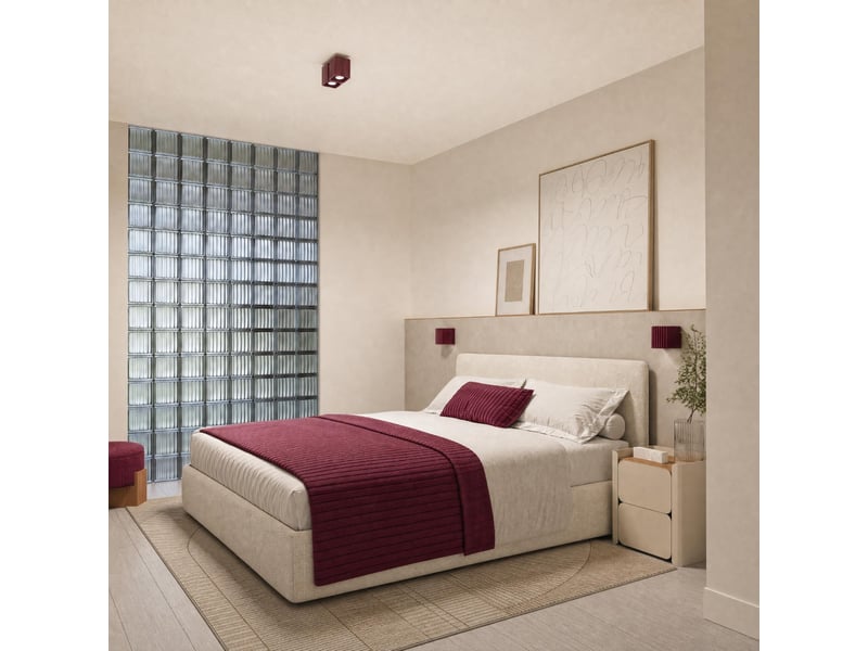  Plafonnier riff 1 bordeaux gu10 aluminium moderne 10x10x10cm SL.3071 - Conforama C