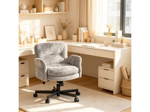 Chaise pivotante à 360° en métal et tissu gris