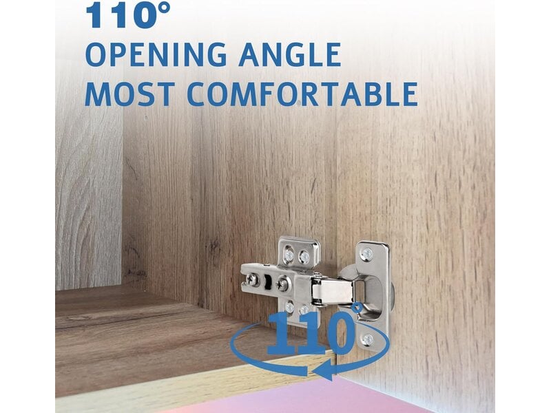  Paquet de 8 charnières d'angle à fermeture douce à 110°, charnières automatiques à gaz pour portes de cuisine et meubles  - Conforama B