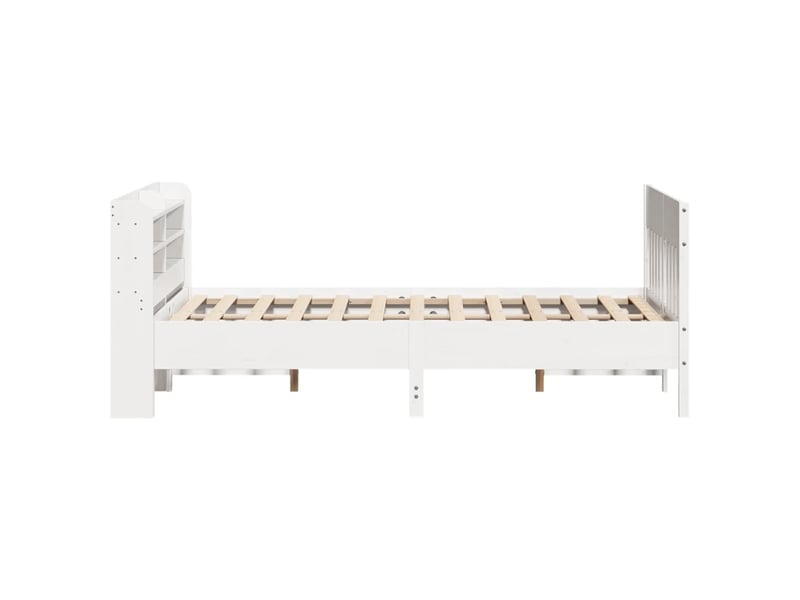  Lit double- lit adulte -  cadre de lit sans matelas blanc 140x200 cm bois de pin massif  - Conforama D