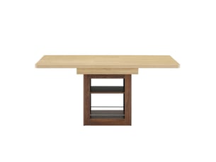 Table à manger extensible 130-160cm 4 à 8 personnes mdf noyer avec rangement gain de place table cuisine moderne salon