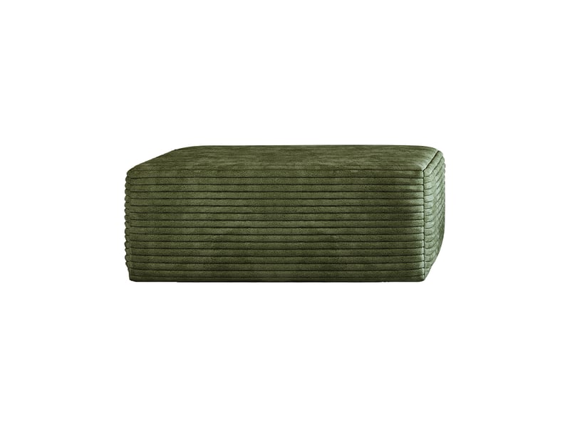  Pouf en velours côtelé vert repose-pieds modulaire pour salon 70x95x40 cm  - Conforama W