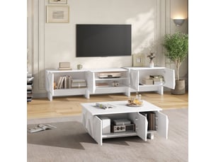 Meuble tv coloris blanc 180 cm <strong>MODFU</strong> <strong></strong>