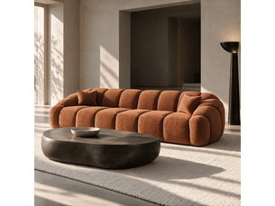 Canapé droit fixe SIA HOME 1MOK4PVTTC 4 places Velours orange