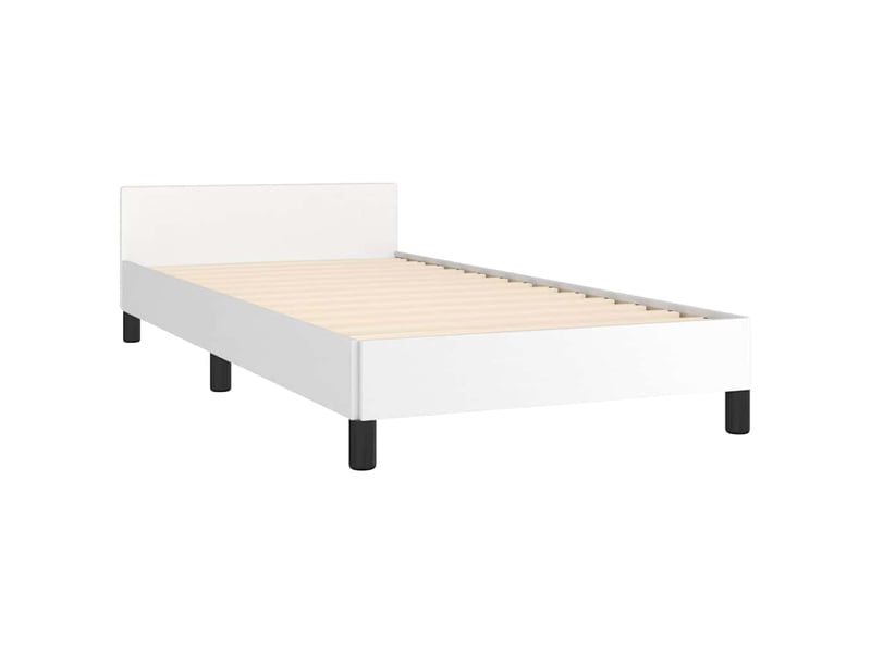  Lit simple- lit adulte -  cadre de lit sans matelas blanc 80x200 cm similicuir  - Conforama D